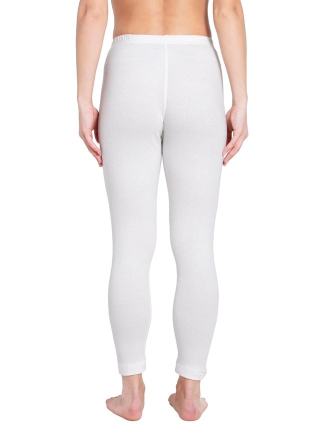 Jockey Women's Solid Cotton, Viscose, and Polyester Thermal Leggings | Black - L
